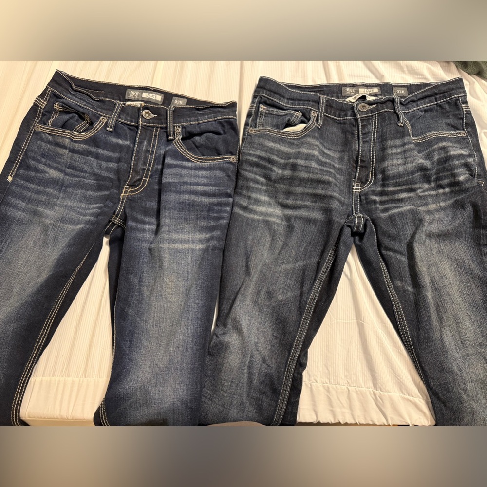 Size 32R BKE by Jake men’s jeans. Never worn. $75 each or $160 for both